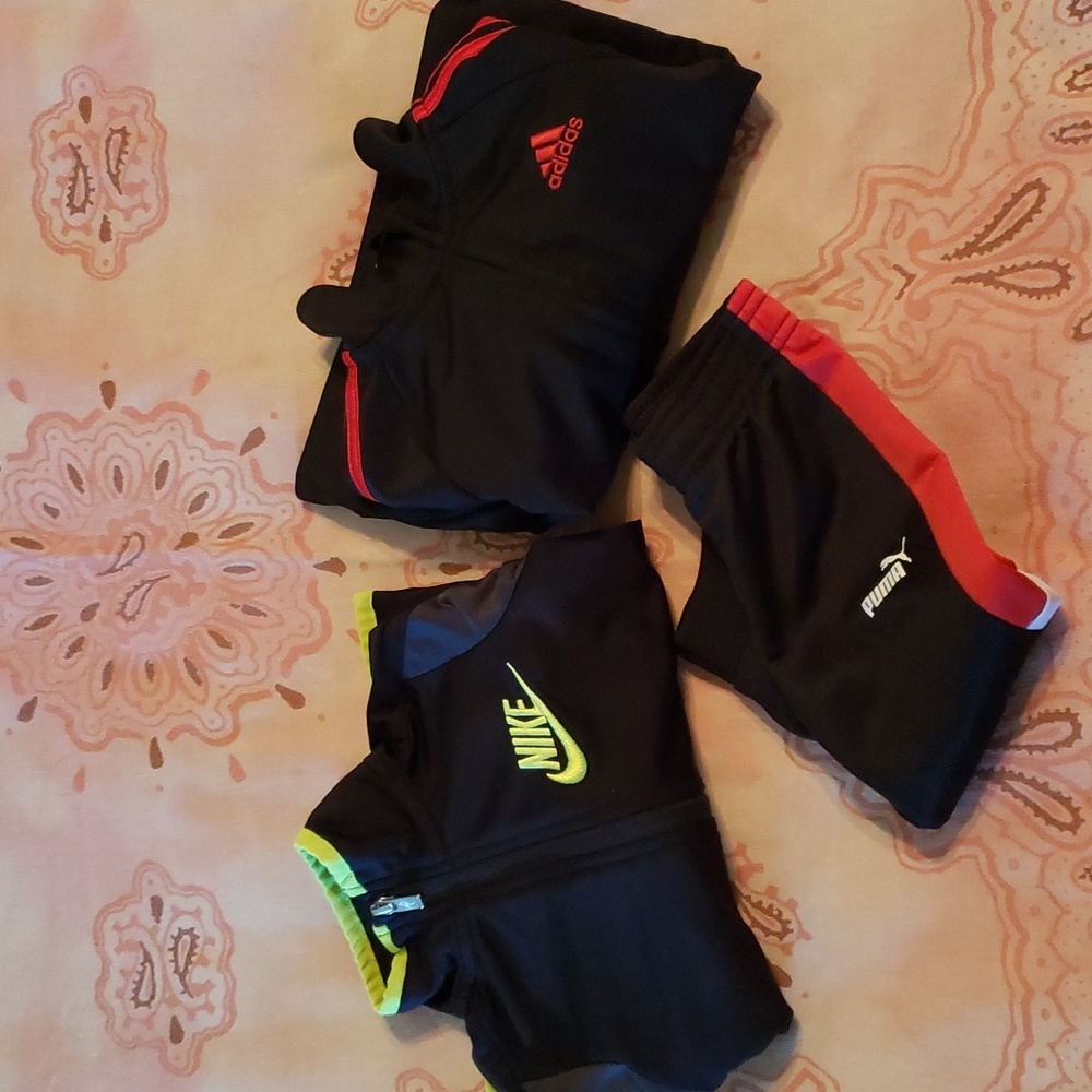 Bundle Red and Black Set Stripes Lines Athletic Sport Matching Set Track Suit Ja - Picture 1 of 16